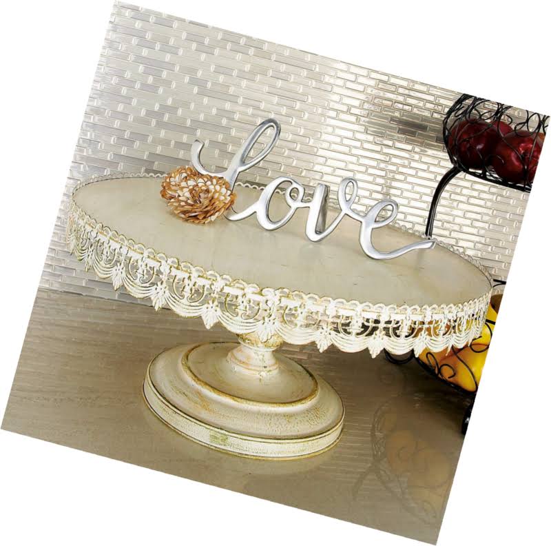 Brown White Metal Cake Stand C194472