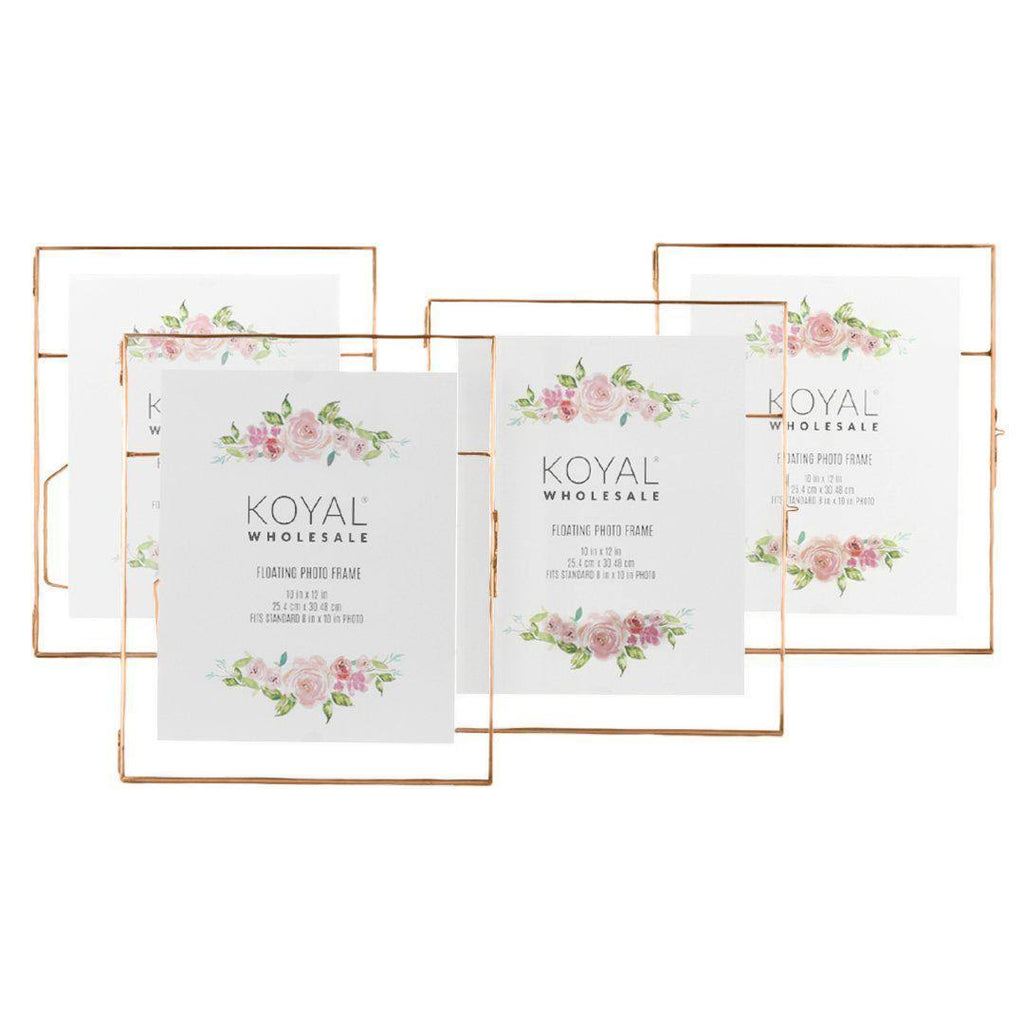 8-Pack Pressed Glass Floating Photo Frames 5 x 7 F641