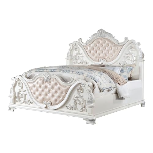 King-Size Wood 5-Piece Bedroom Set with Button-Tufted Headboard P72592