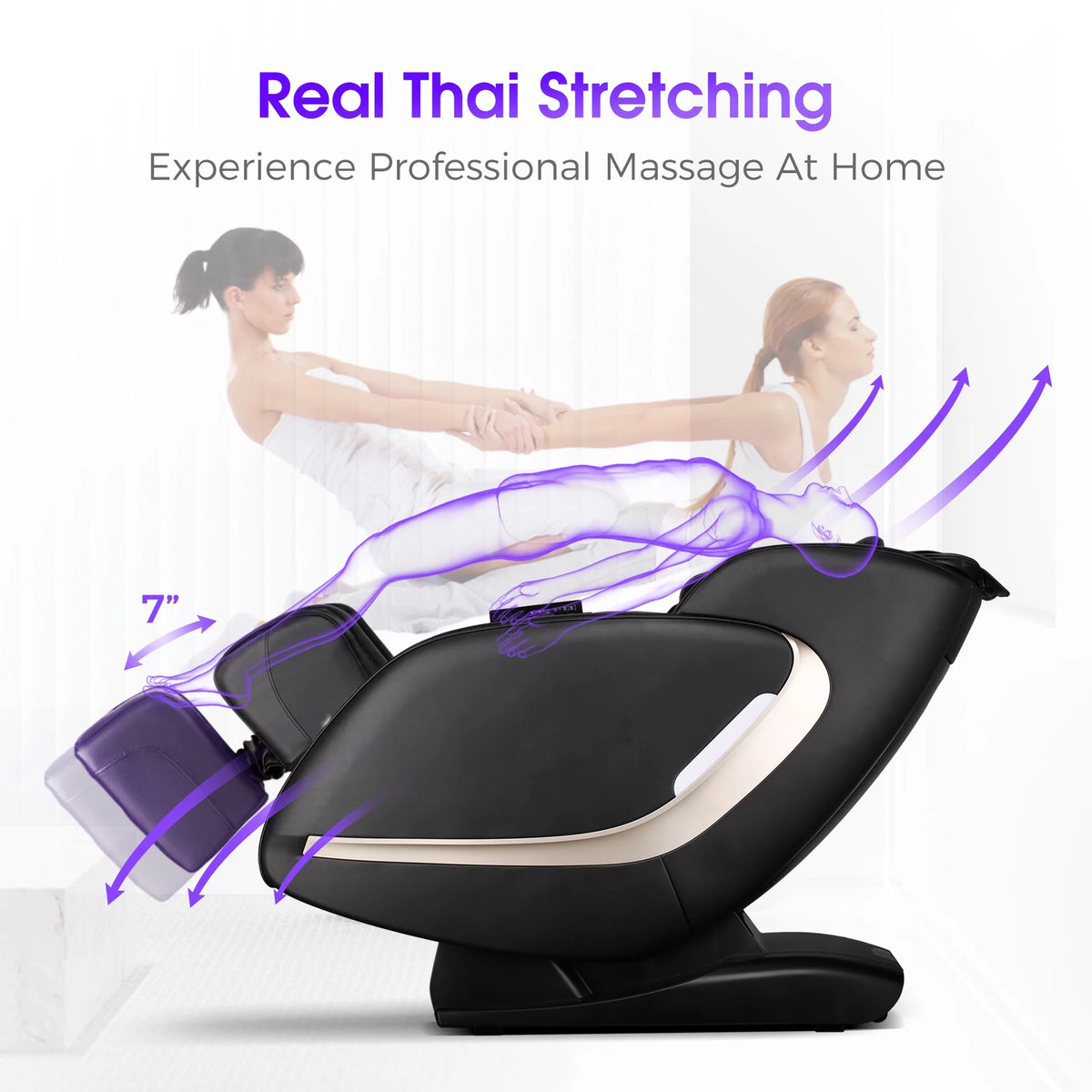 4D Full Body Massage Chair Zero Gravity Shiatsu Recliner with Heat Black H211