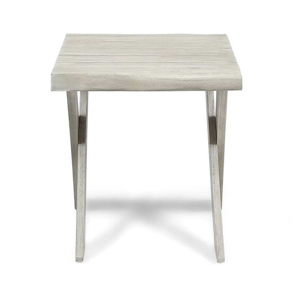 Light Gray Acacia Wood Outdoor Side Table U3165