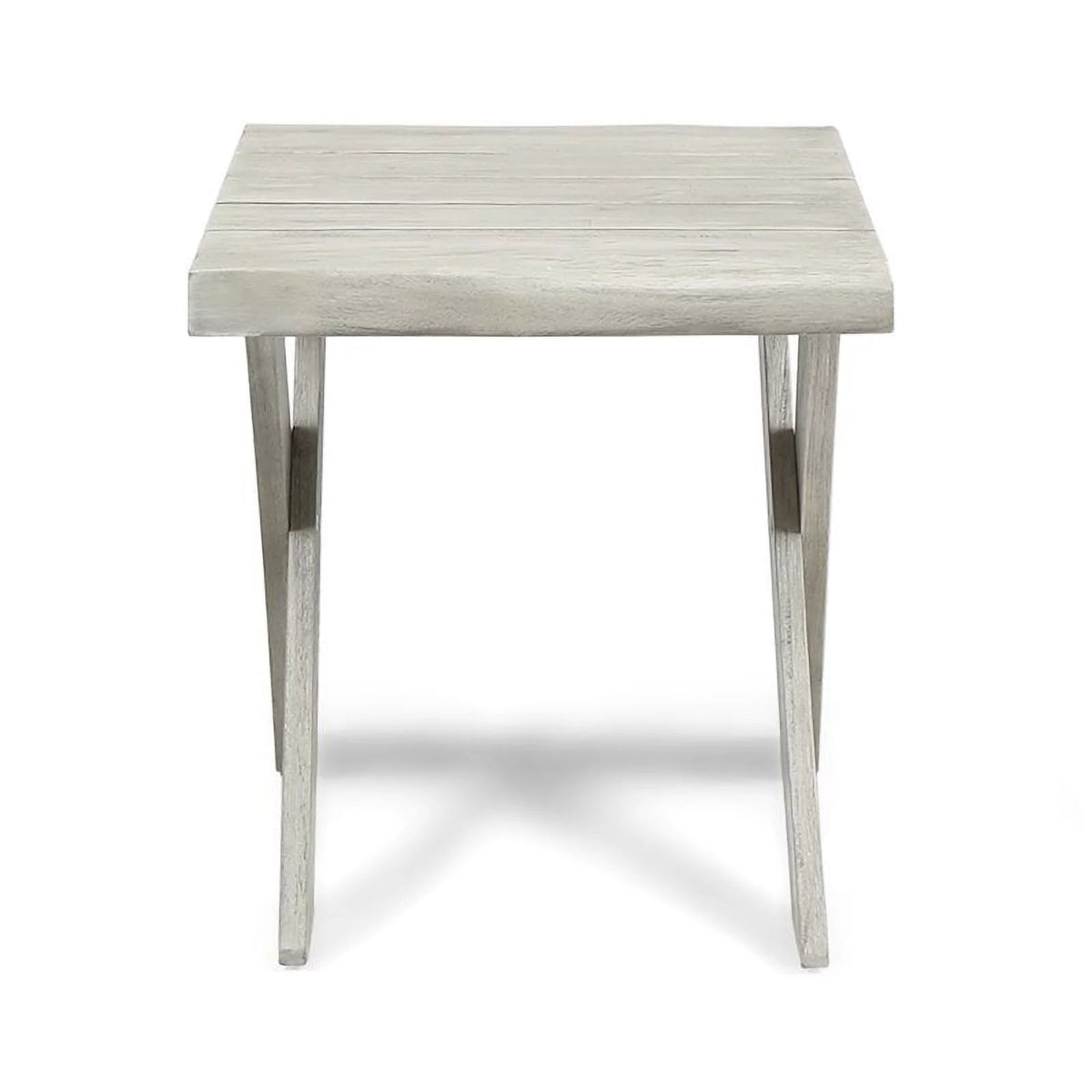 Light Gray Acacia Wood Outdoor Side Table U3165