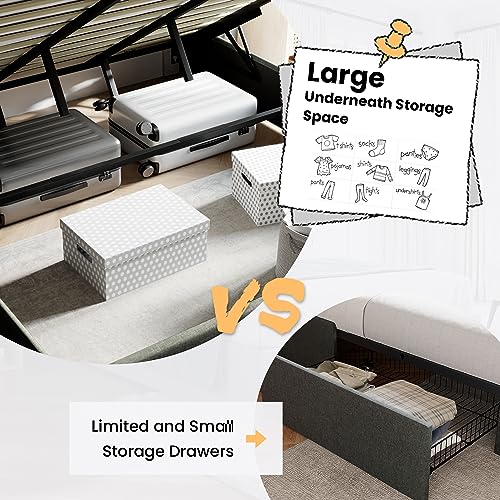 Queen Size White Velvet Upholstered Platform Bed with Storage W60169