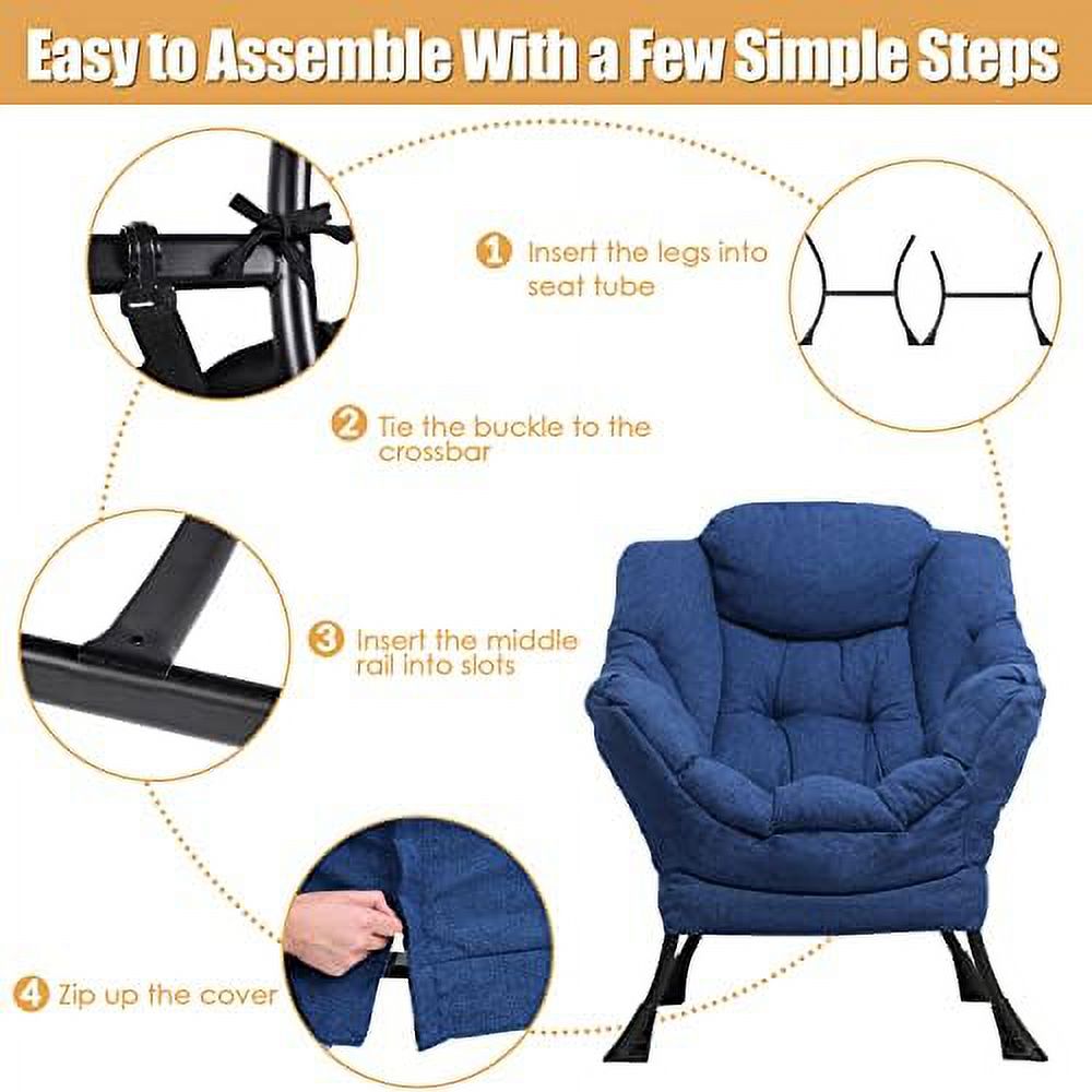 Upholstered Velvet Single Sofa Chair with Side Pocket S5066