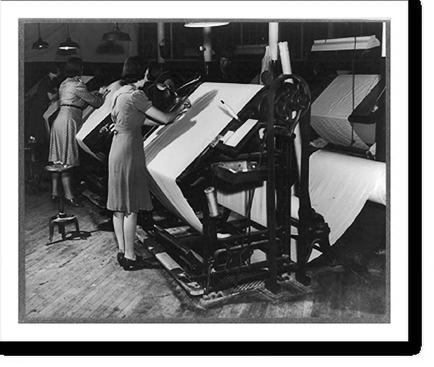 Framed Print, Women making shelter cloth for Army tents, 17-7/8" x 21-7/8" M18803