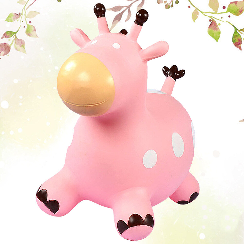 Inflatable Jumping Horse Toy with Air Pump (Pink) Z2628