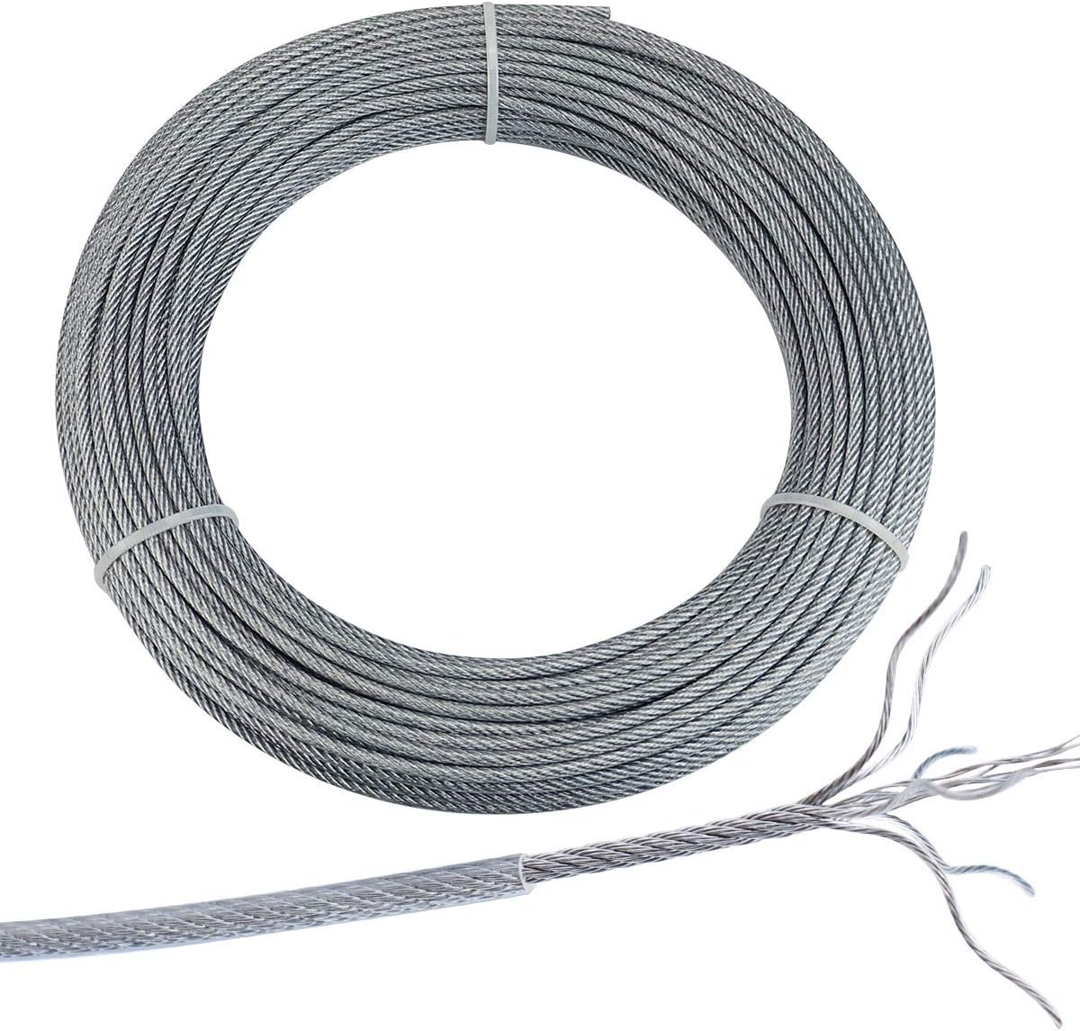 1/8'' Thru 3/16'' Vinyl Coated Wire Rope 7x7 Strand Z77129