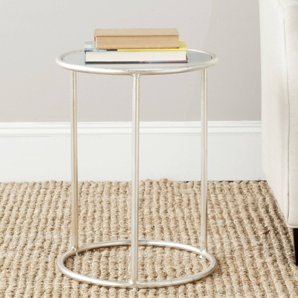 Silver/Grey Glass Top Accent Table T6748