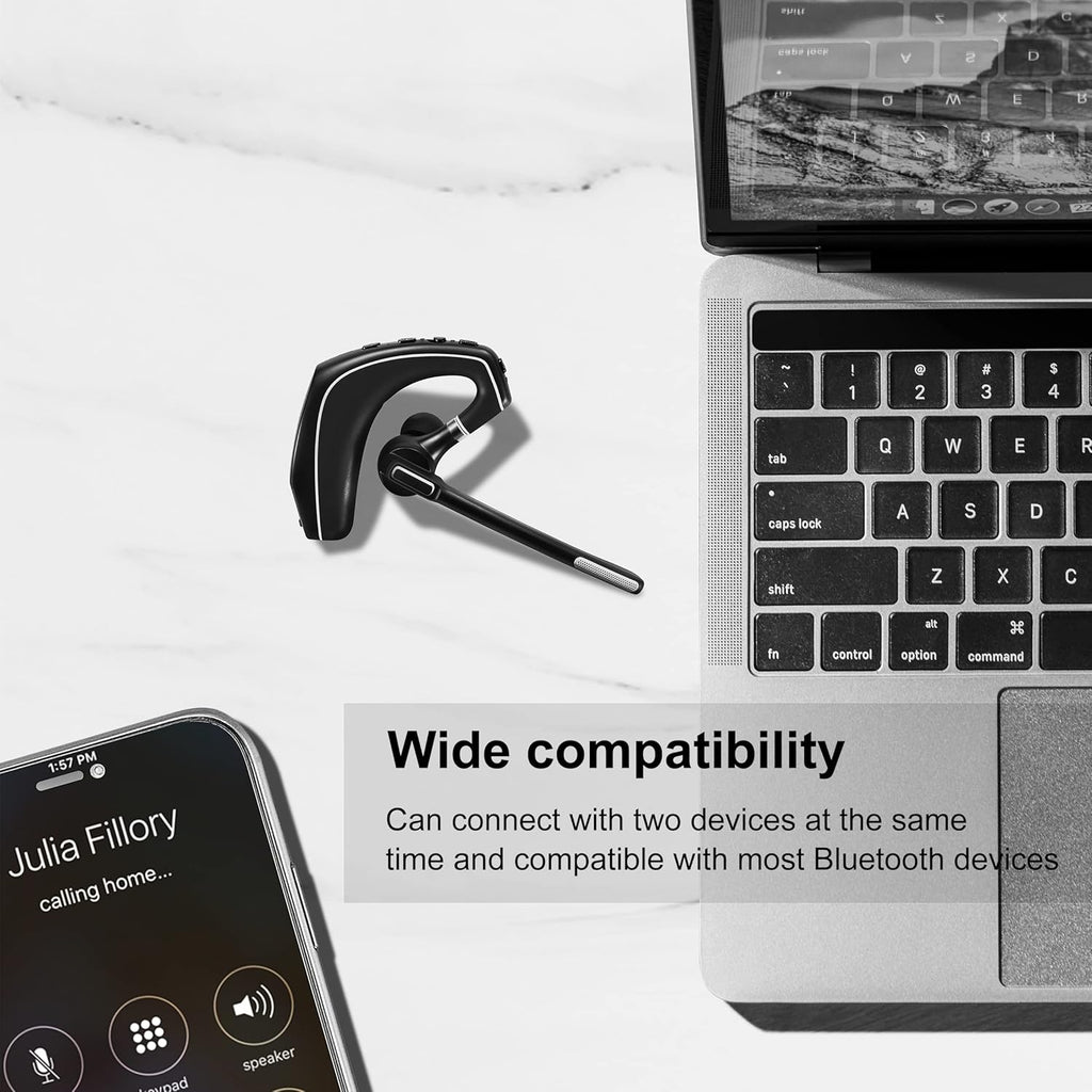 Wireless Bluetooth Headset with Charging Case, Noise Canceling Mic, Pack of 2 J11909