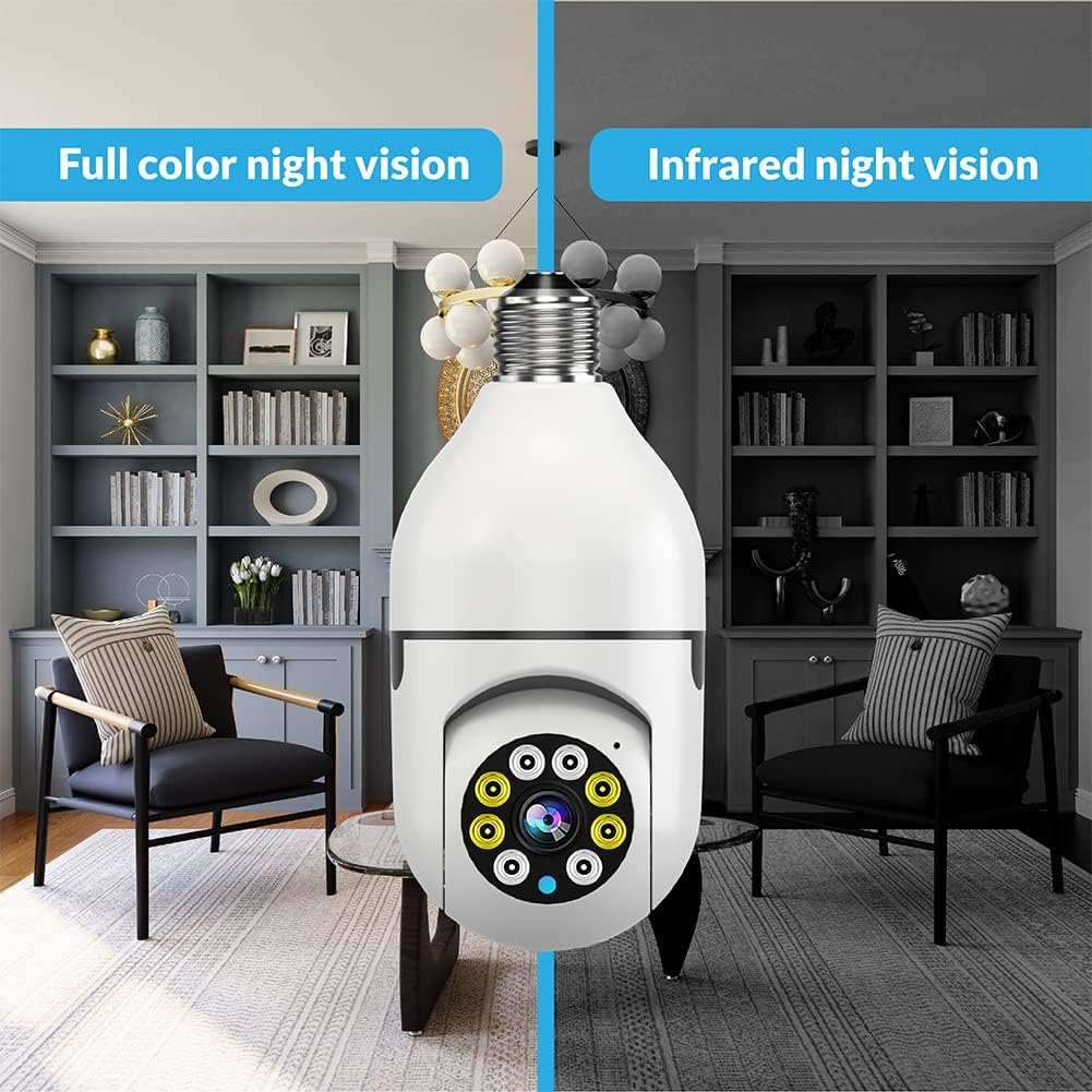 E27 1080P PTZ Smart Security Light Bulb Camera with 2.4GHz 5G WiFi K93423