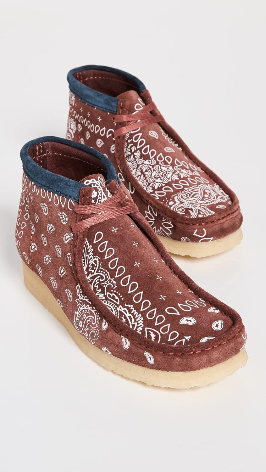 Brick Paisley Brown Print Wallabee Boots Y9748