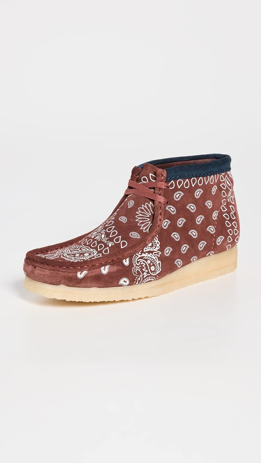 Brick Paisley Brown Print Wallabee Boots Y9748