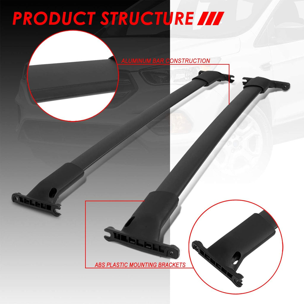 Matte Black Aluminum Roof Rack Cross Bars Pack of 2 A66945