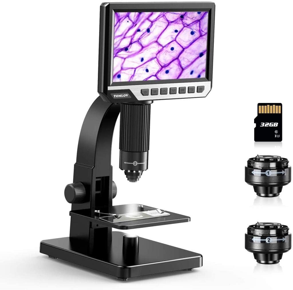 LCD Digital Microscope with 2000X Dual Lens, 7'' IPS Display, 12MP U553820
