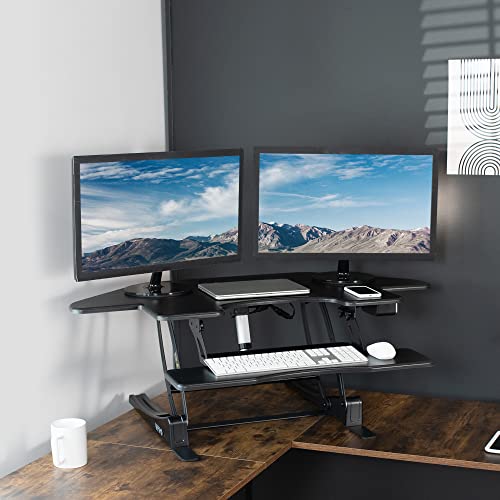 43 inch Electric Height Adjustable Stand Up Desk Converter Black D7827
