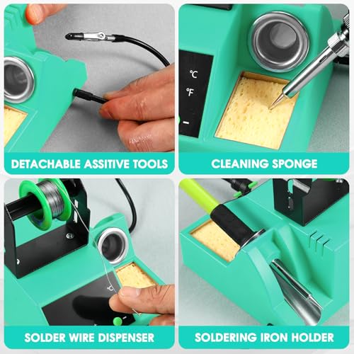 100W Digital Display Soldering Iron Station Kit with 2 Helping Hands L914