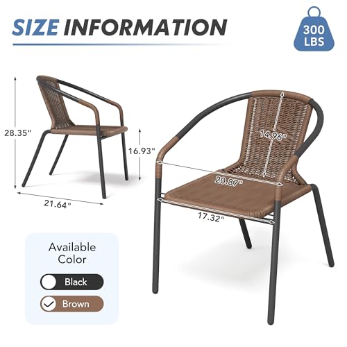 Black Wicker Stackable Dining Chairs Set of 6 Q503830
