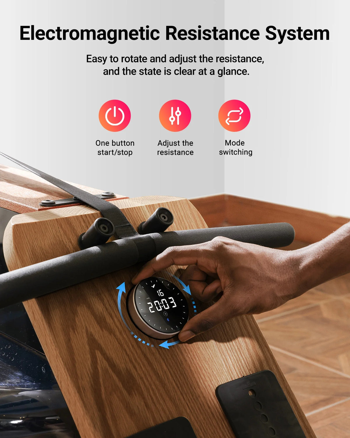 Foldable Solid Wood Rowing Machine F2462