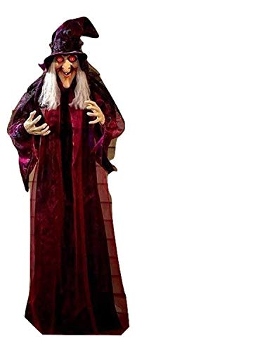Hanging Talking Witch with Sound Activation and Red Eyes S92789