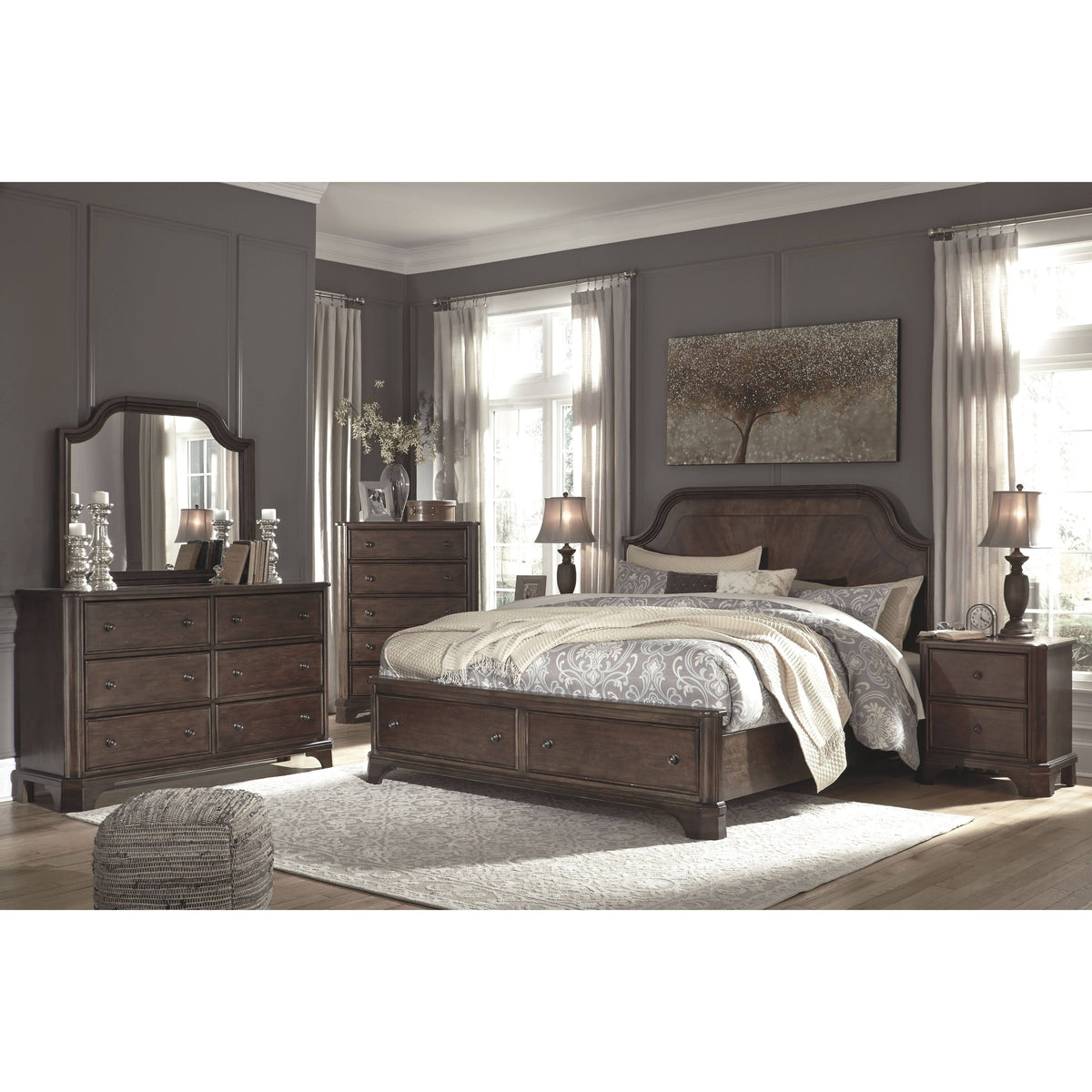 Brown Five Drawer Chest Z891799