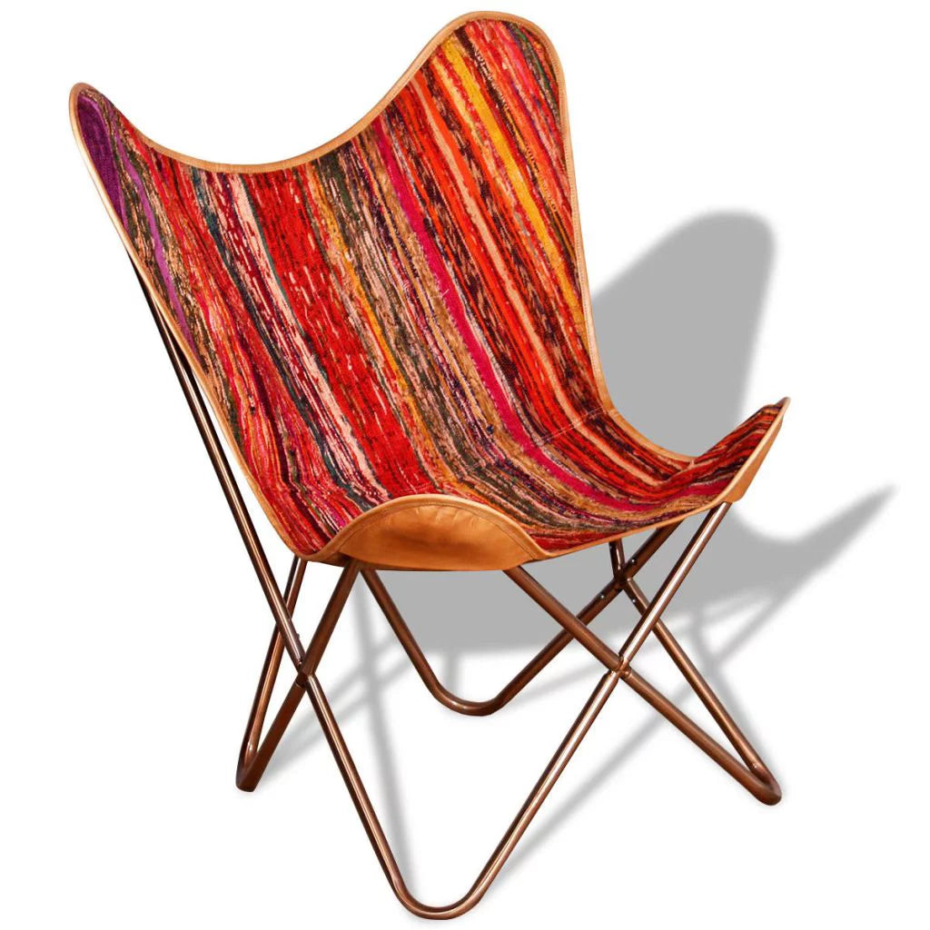 Butterfly Chair Multicolour Chindi Fabric D35519