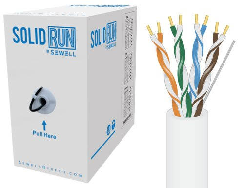 SolidRun Cat5e Bulk Cable UTP CMR Pull Box White 1000-ft Z668