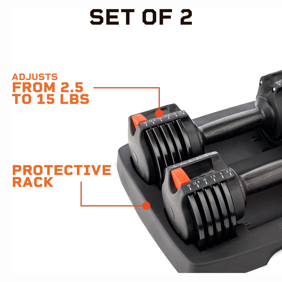 15 Pound Adjustable Dumbbells Set, 2 Pcs X7784