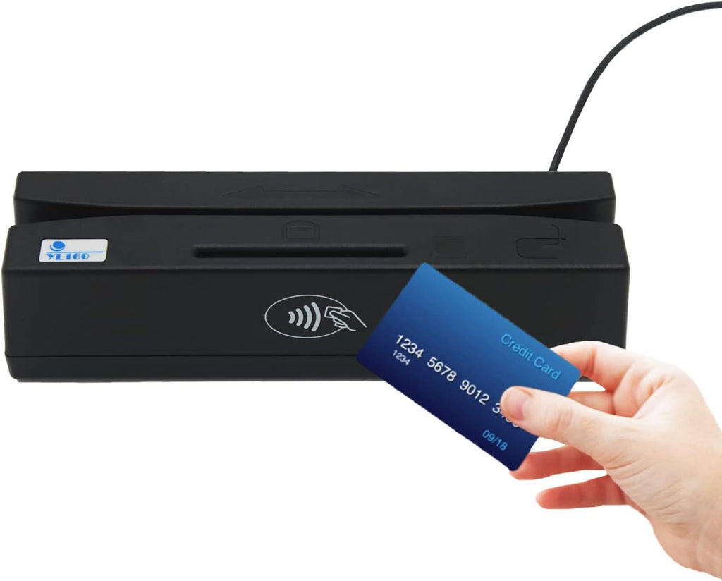 USB 4 in 1 Magnetic Swipe Card Reader with EMV Chip, RFID, PSAM Y5427