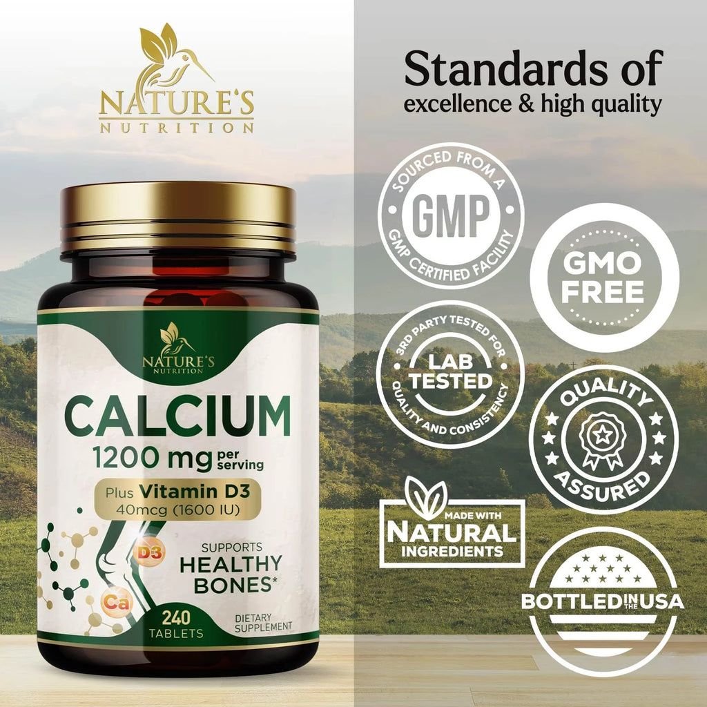 240 Tablets Calcium 1200 mg with Vitamin D3 Dietary Supplement A231944