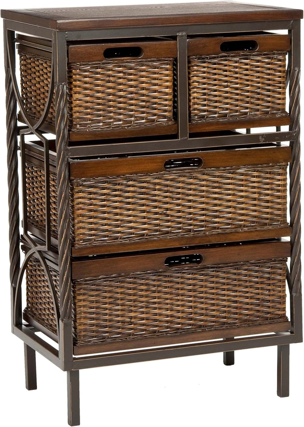 Dark Teak 4-Drawer Storage Cabinet V27678