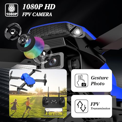 Foldable Mini Drone with 1080P Camera, 2 Batteries, Black M13900