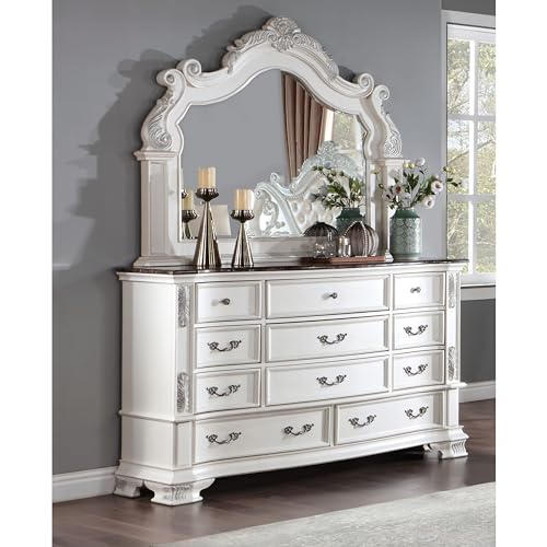 King-Size Wood 5-Piece Bedroom Set with Button-Tufted Headboard P72592