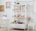 Angled White Bookcase Z747