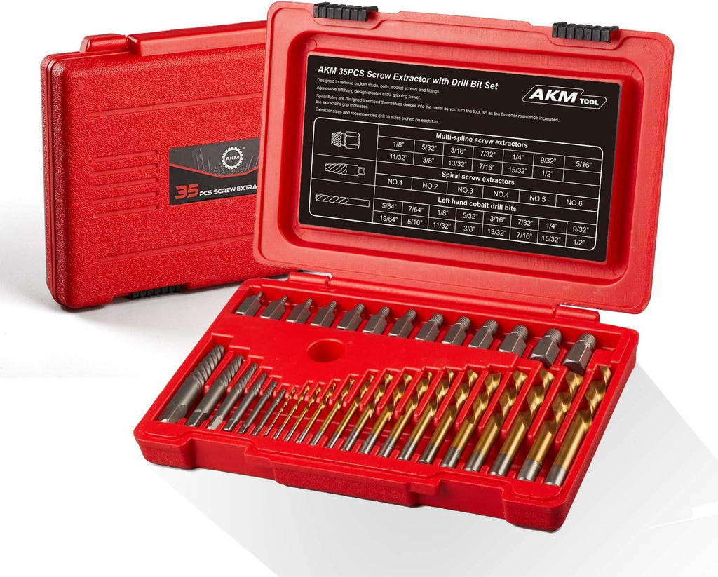 49-Piece Bolt Extractor Screw Extractor Set with Drill Bit Set and Carrying Case H216