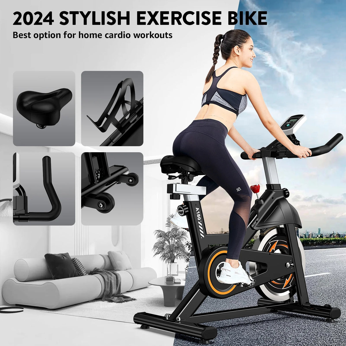 Indoor Cycling Exercise Bike 35 Lbs Flywheel X6392