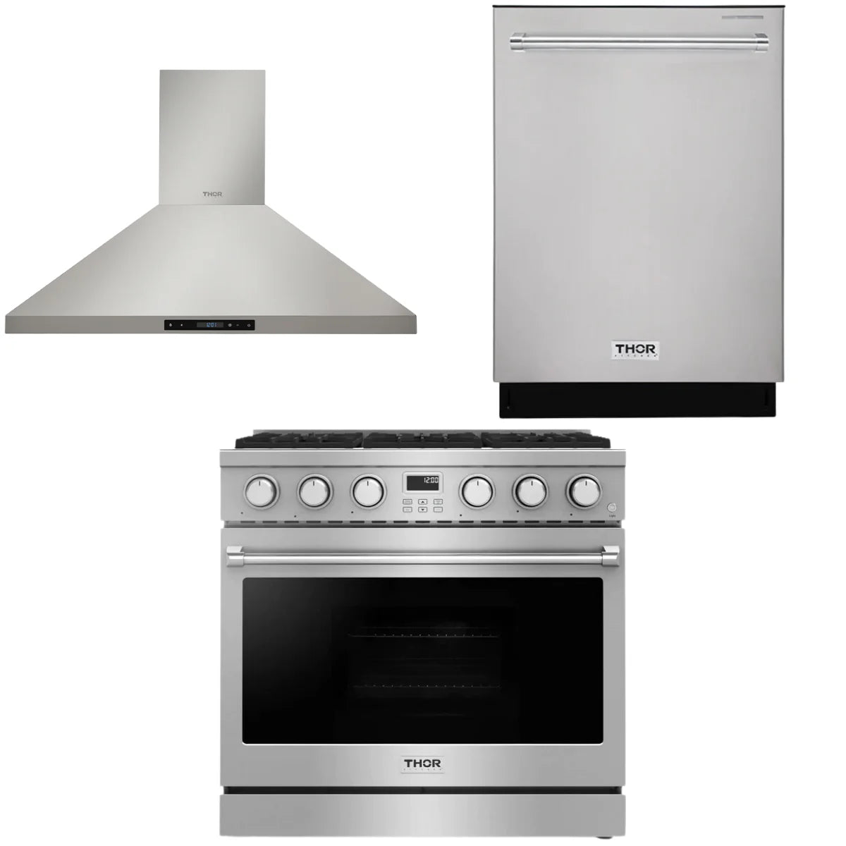 36 Gas Range, Range Hood and Dishwasher M83525