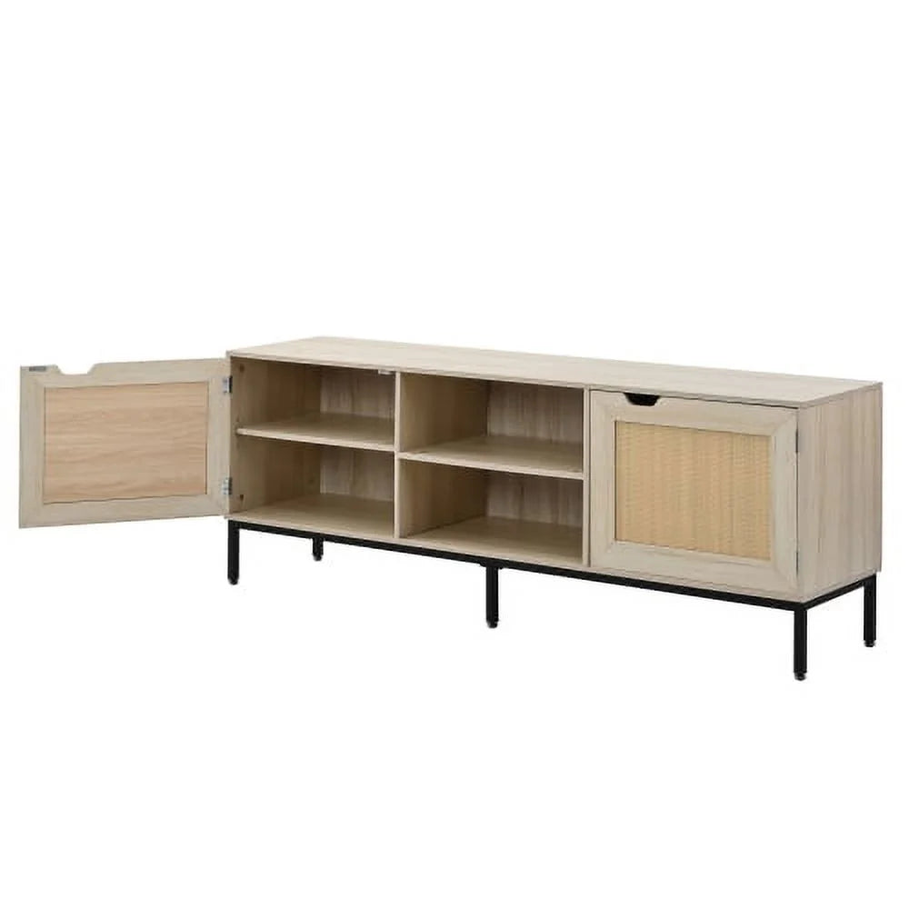 Rattan TV Stand with 2 Rattan Doors K5017