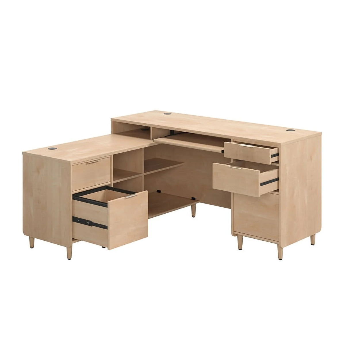 L-Shaped Engineered Wood Desk F713