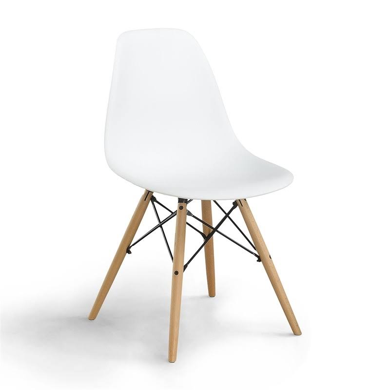 White Plastic Dining Side Chair (Set of 2) Q57539