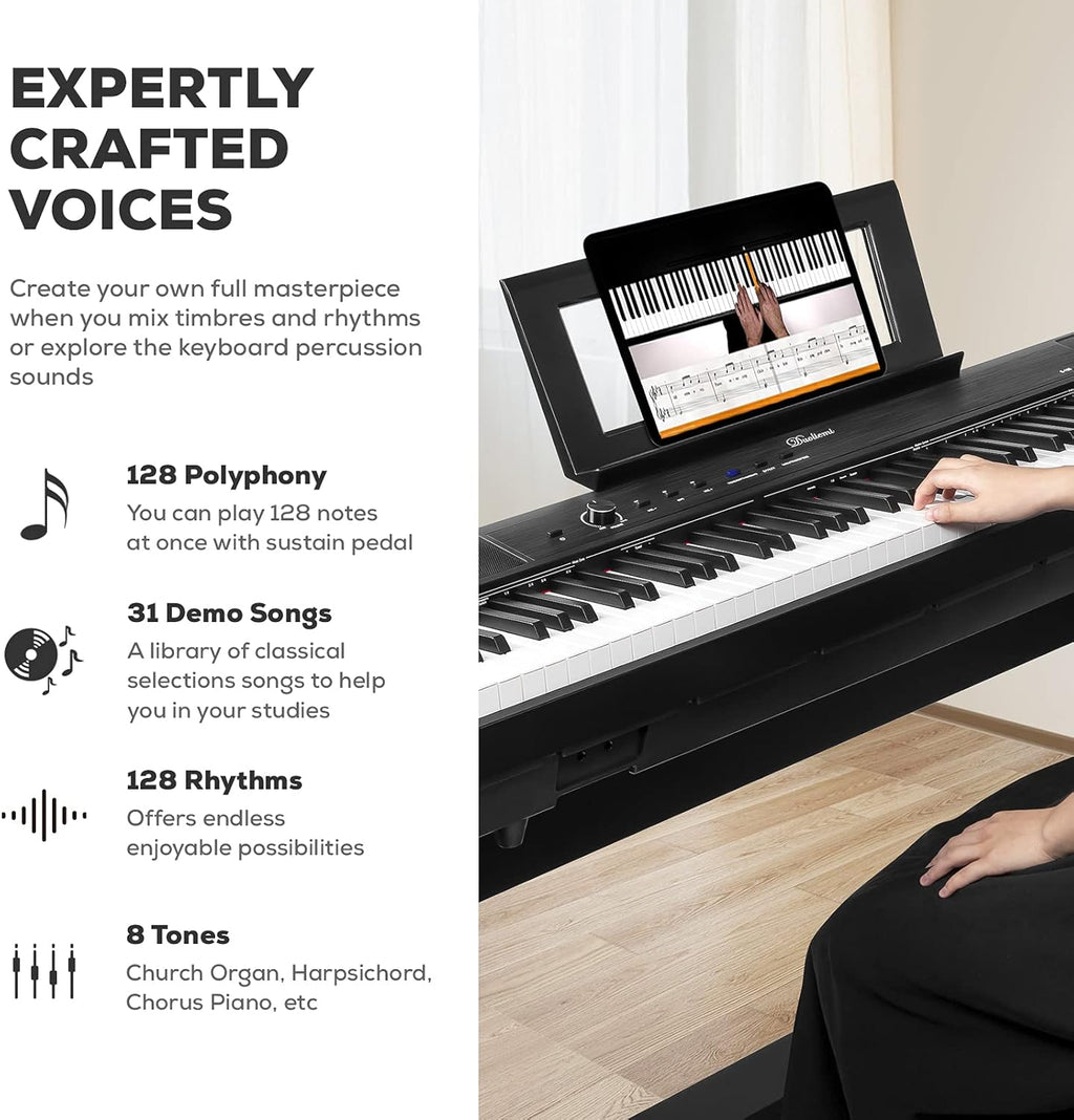 88 Key Full Size Weighted Digital Piano with Sustain Pedal T711586