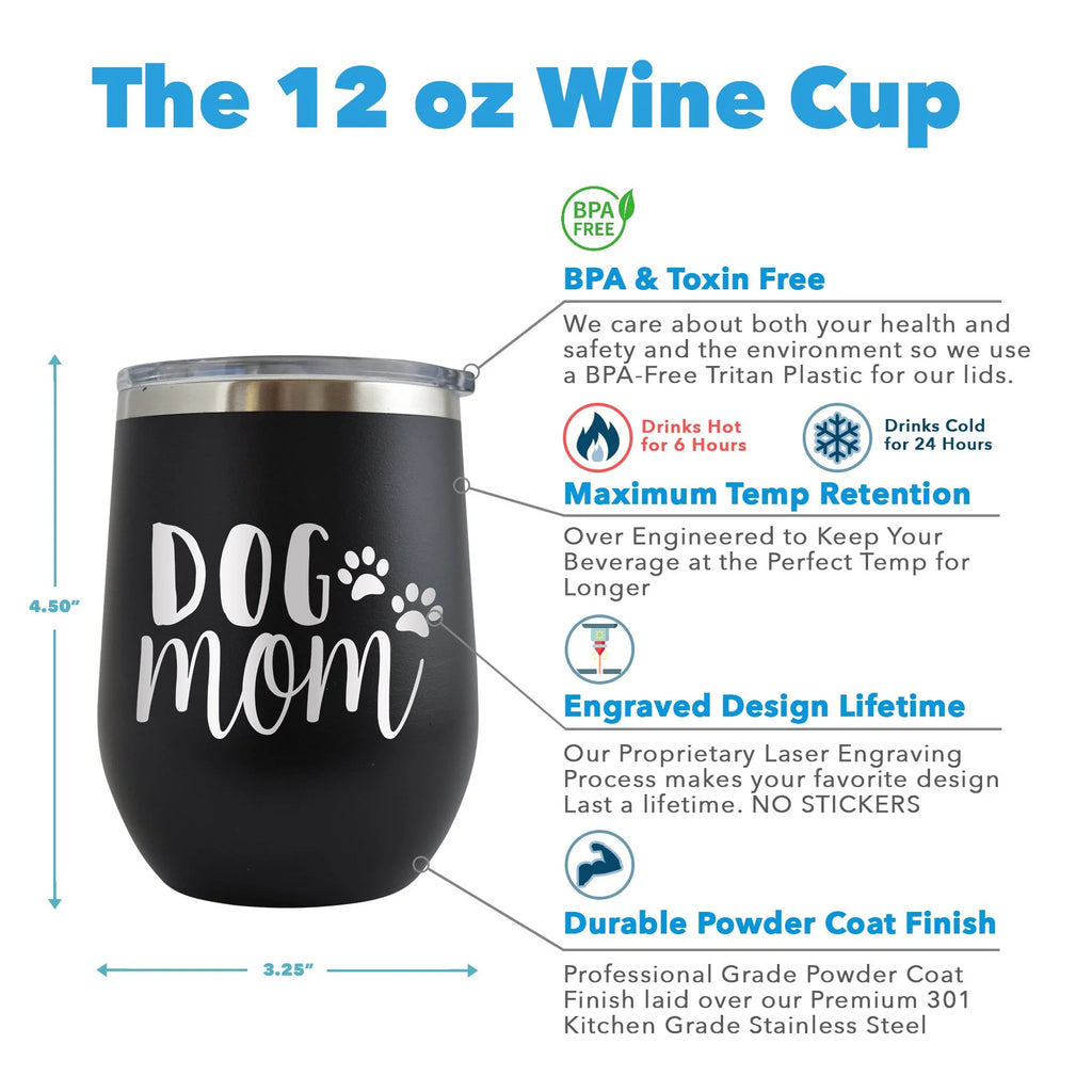 Engraved 12 oz Grey Wine Cup Z24659
