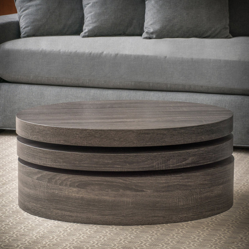Oval Rotating Wood Coffee Table R451363