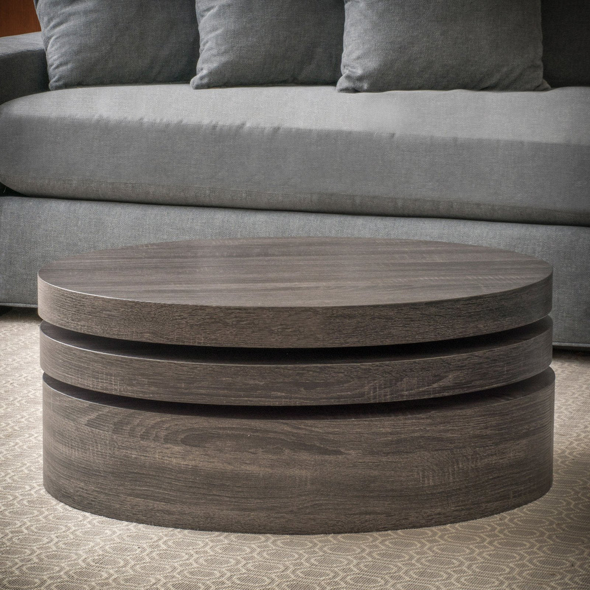Oval Rotating Wood Coffee Table R451363