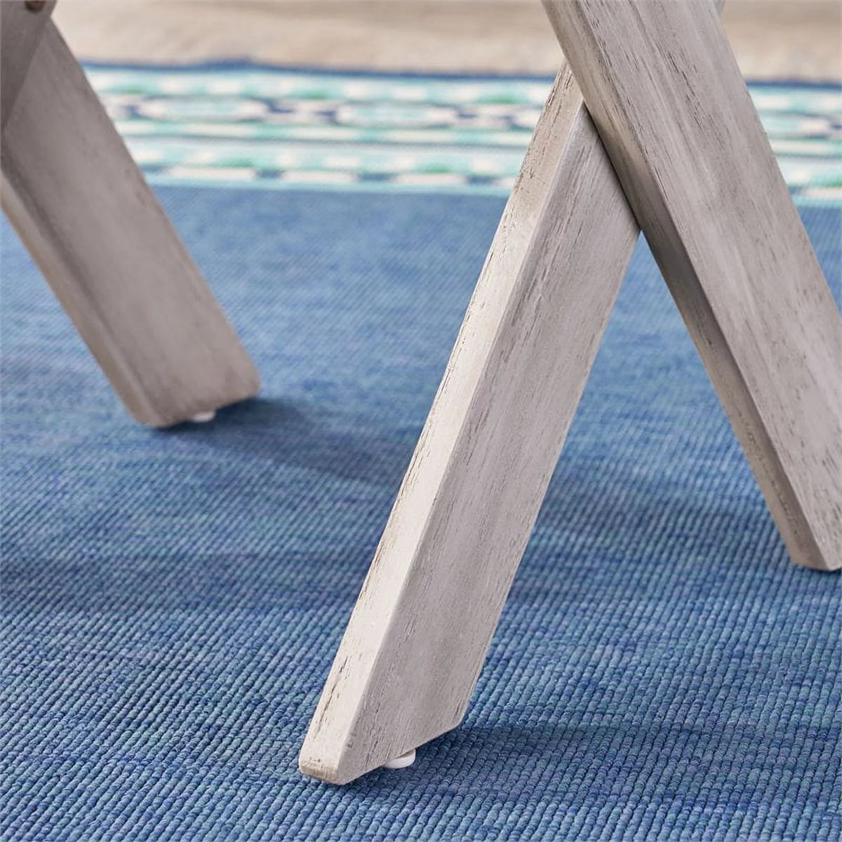 Light Gray Acacia Wood Outdoor Side Table U3165