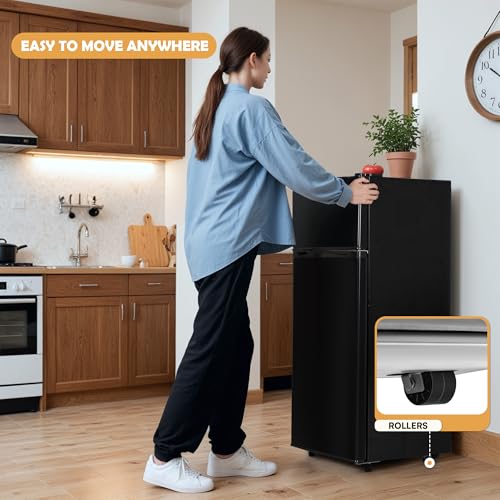 4.5 Cu.ft Mini Fridge with Freezer, 2 Doors, Adjustable Shelves R970