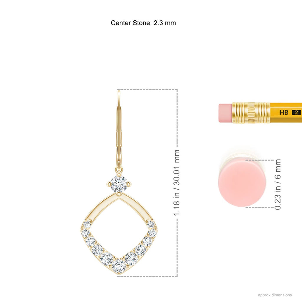 14K Yellow Gold Diamond Drop Earrings H910