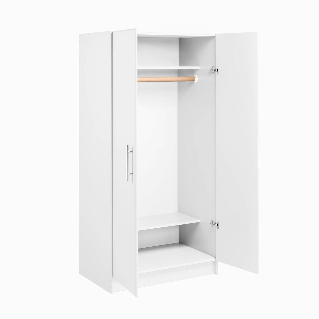 White Wardrobe Closet with Hanging Rail C523
