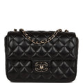 Black Lambskin Mini Flap Bag R40652