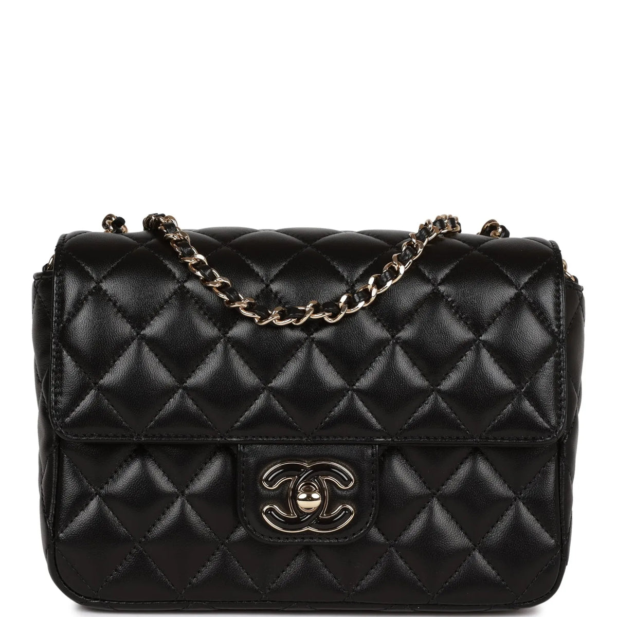 Black Lambskin Mini Flap Bag R40652