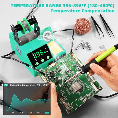 100W Digital Display Soldering Iron Station Kit with 2 Helping Hands L914